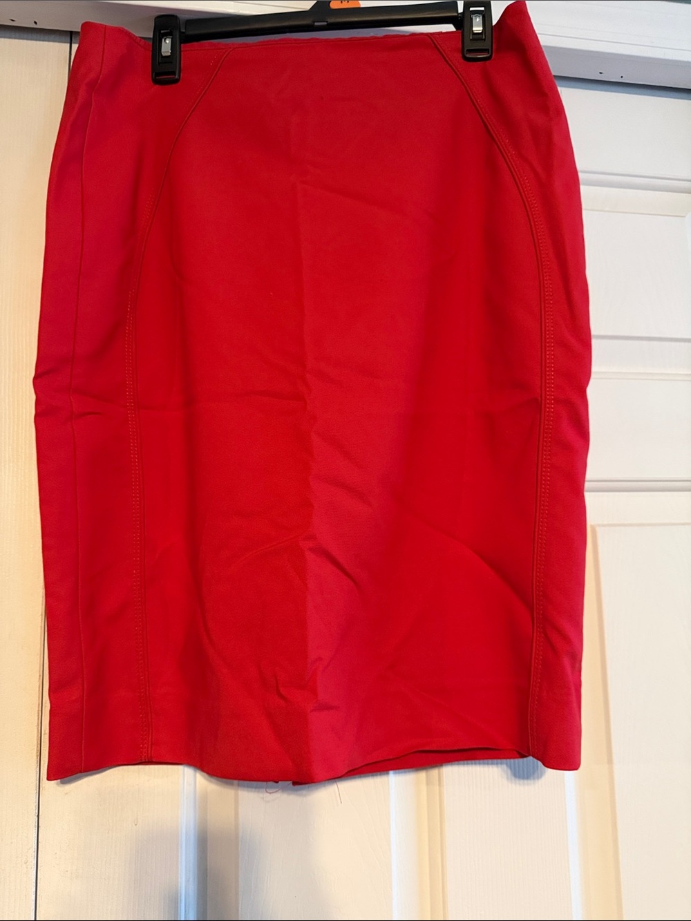 White House Black Market Red Ponte Pencil Skirt